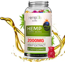 Load image into Gallery viewer, Two Pack 30 Ct. Strawberry Organic Hemp Oil Infused Gummies 2000 MG