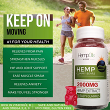 Load image into Gallery viewer, Two Pack 30 Ct. Strawberry Organic Hemp Oil Infused Gummies 2000 MG